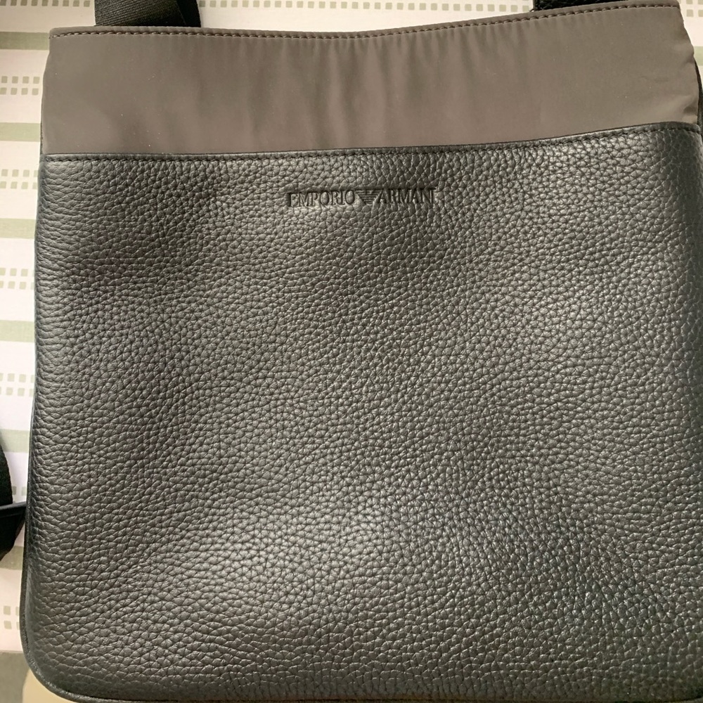 Emporio Armani hammered leather cross body bag